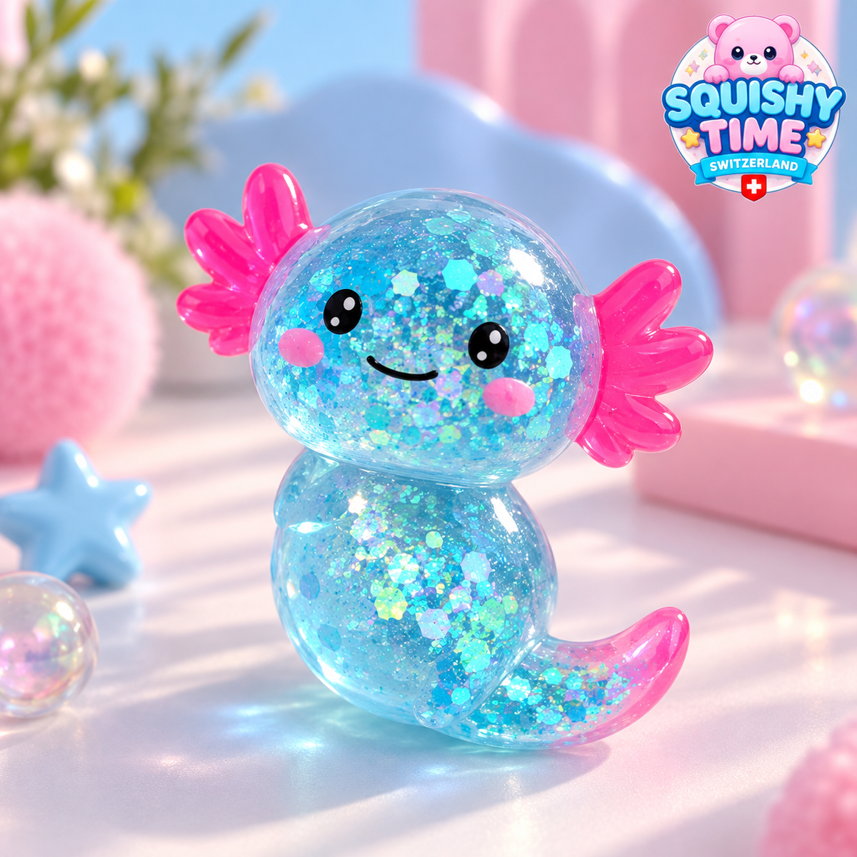 Glitter Axolotl Squishy