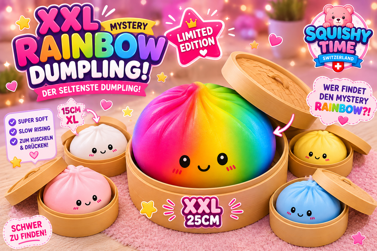 XXL Dumpling Squishy 25 cm – Mystery Edition 💕