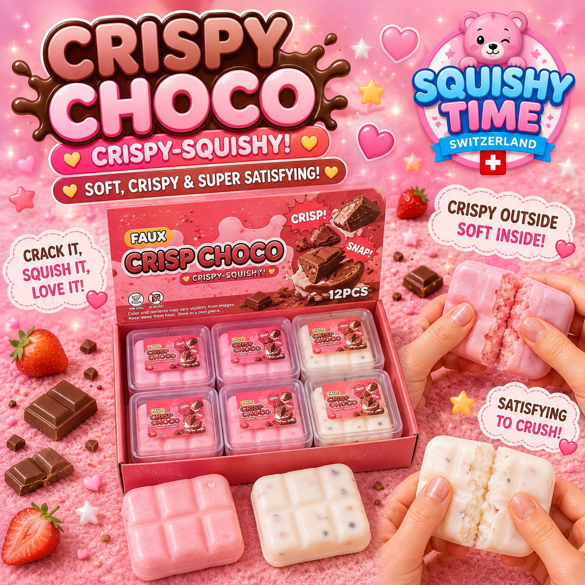 Crispy Choco Rosa und Weiss